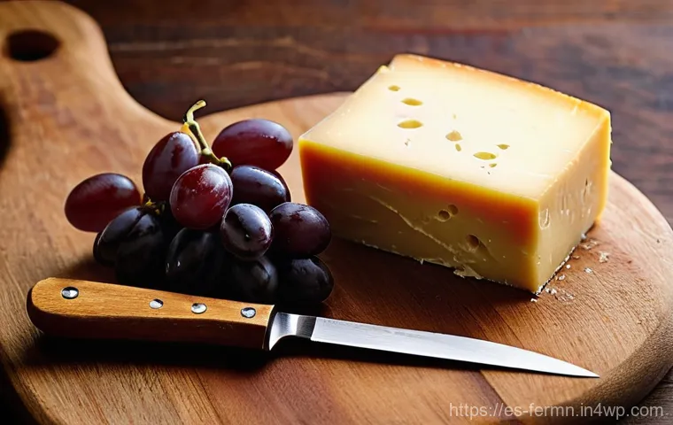 자가 발효 우유로 만드는 체다 치즈 - **Prompt:** A close-up shot of an artisan cheesemaker's hands, clean and careful, gently cutting a l...