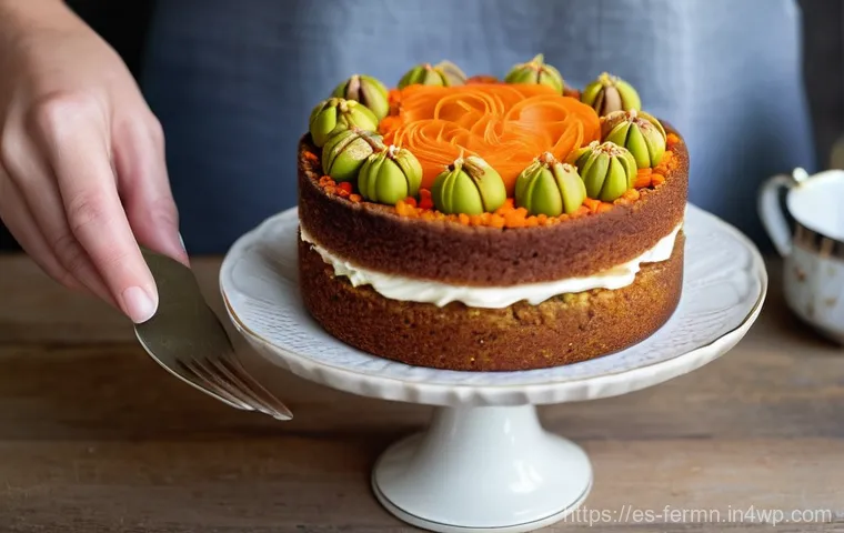 자가 발효로 만든 당근 케이크 레시피 - **Prompt 2: Golden Crust and Moist Interior: The Fermented Carrot Cake Bake**
    A beautifully comp...