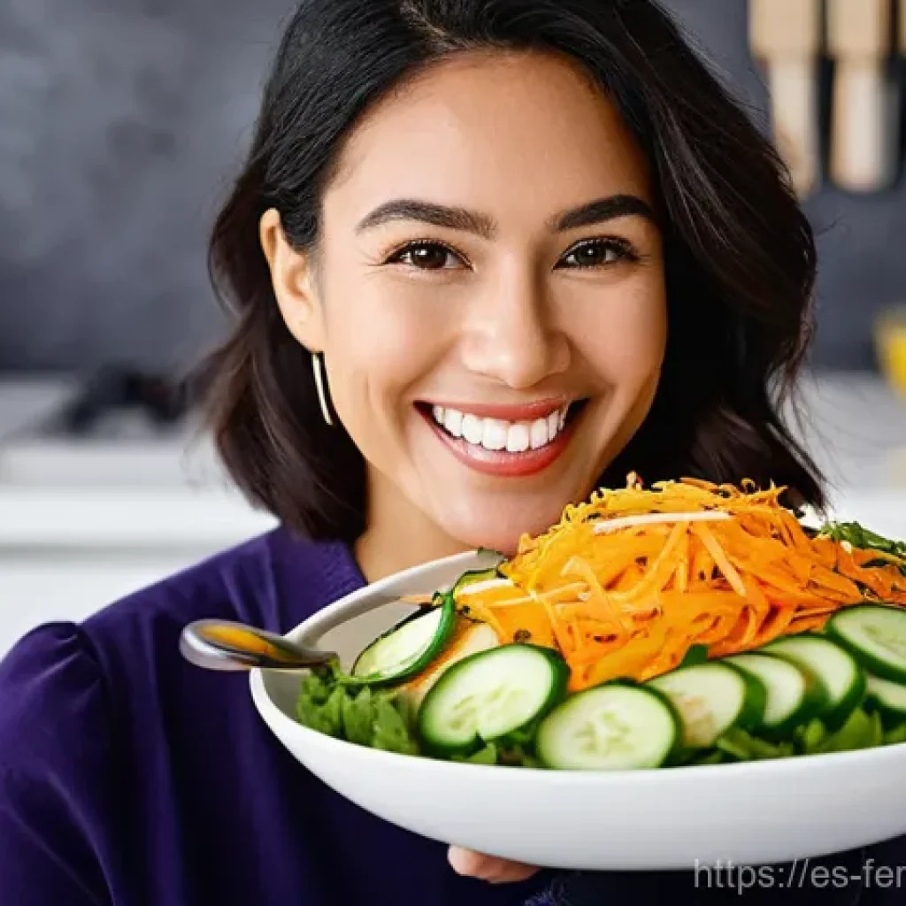 자가 발효된 샐러드 드레싱 만들기 - **Prompt 1: The Joy of Fermented Dressings on a Fresh Salad**
    "A vibrant, high-angle shot of a s...