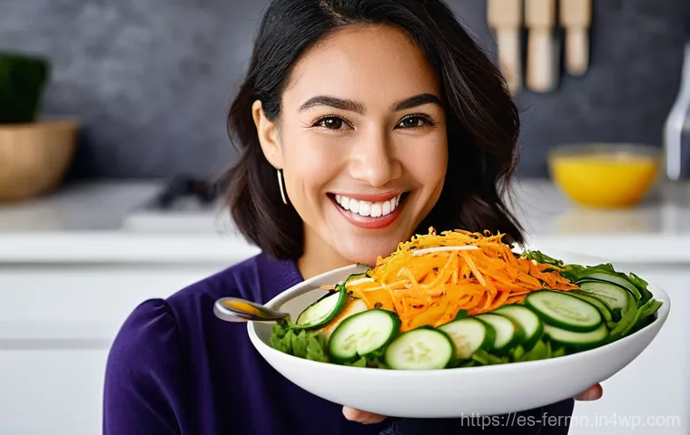 자가 발효된 샐러드 드레싱 만들기 - **Prompt 1: The Joy of Fermented Dressings on a Fresh Salad**
    "A vibrant, high-angle shot of a s...